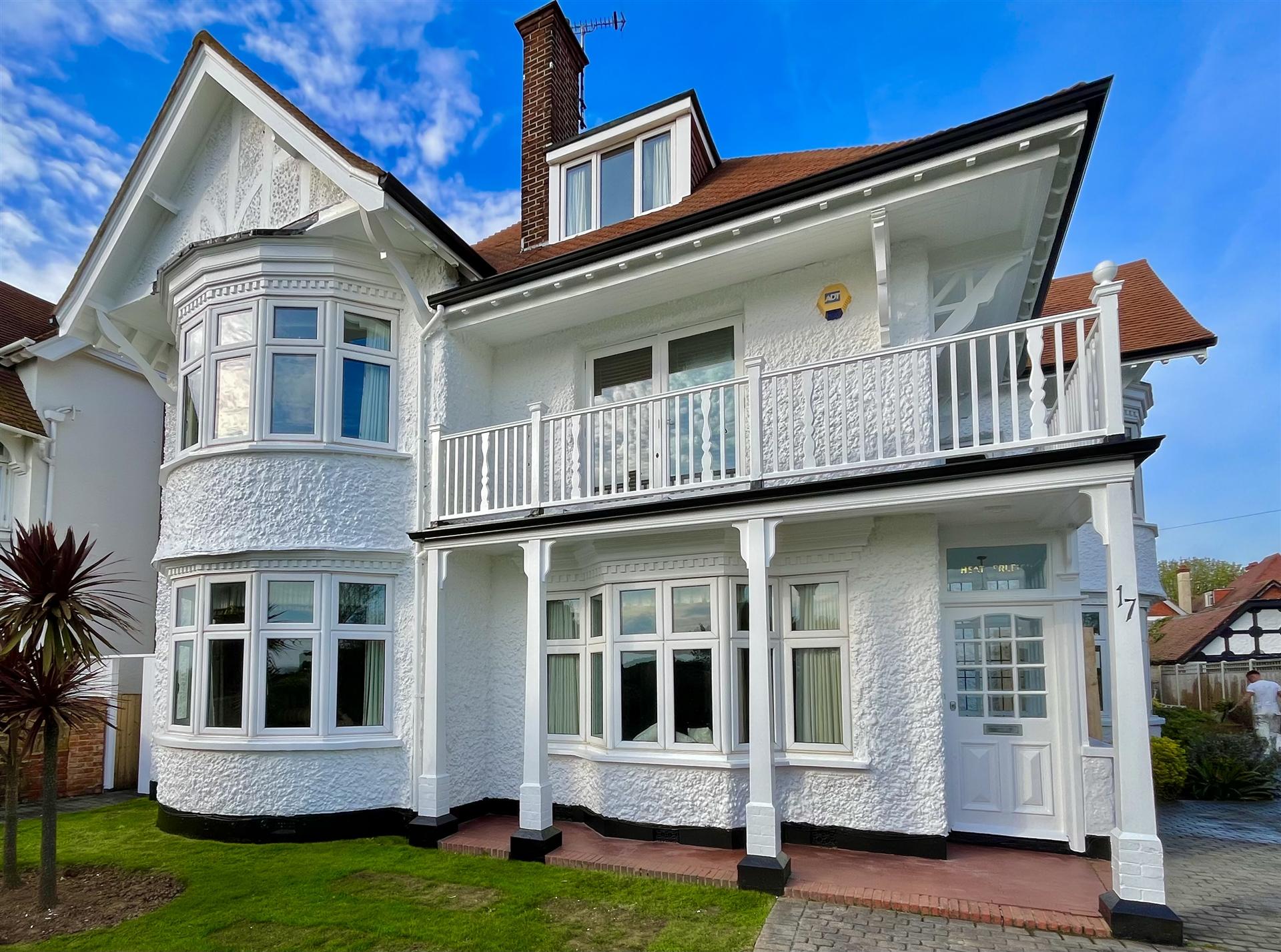 Victorian house with period balcony, full exterior repaint, Essex